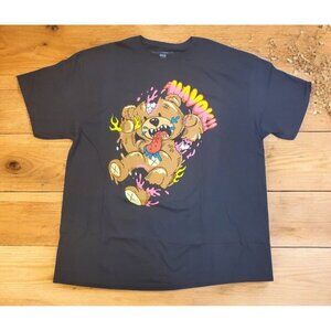 Fashion Nova Wreaking Havoc Teddy T-shirt Men's Size XXL Black Graphic Print